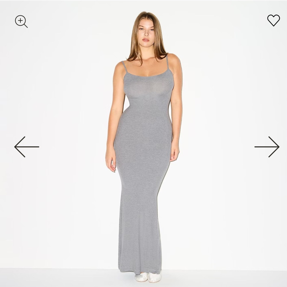 SKIMS soft lounge long slip Elegant Gray Maxi Dress XS